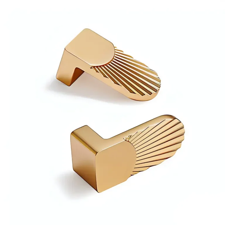 Cabinet Harware % Gold Fan Ribbed Drawer Pull